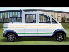 Prise en charge de la personnalisation de la couleur/du moteur/de la batterie/du plancher métallique. Tous les modèles sont équipés de l'assistance au freinage de série. Pick-up de patrouille électrique 5 places.